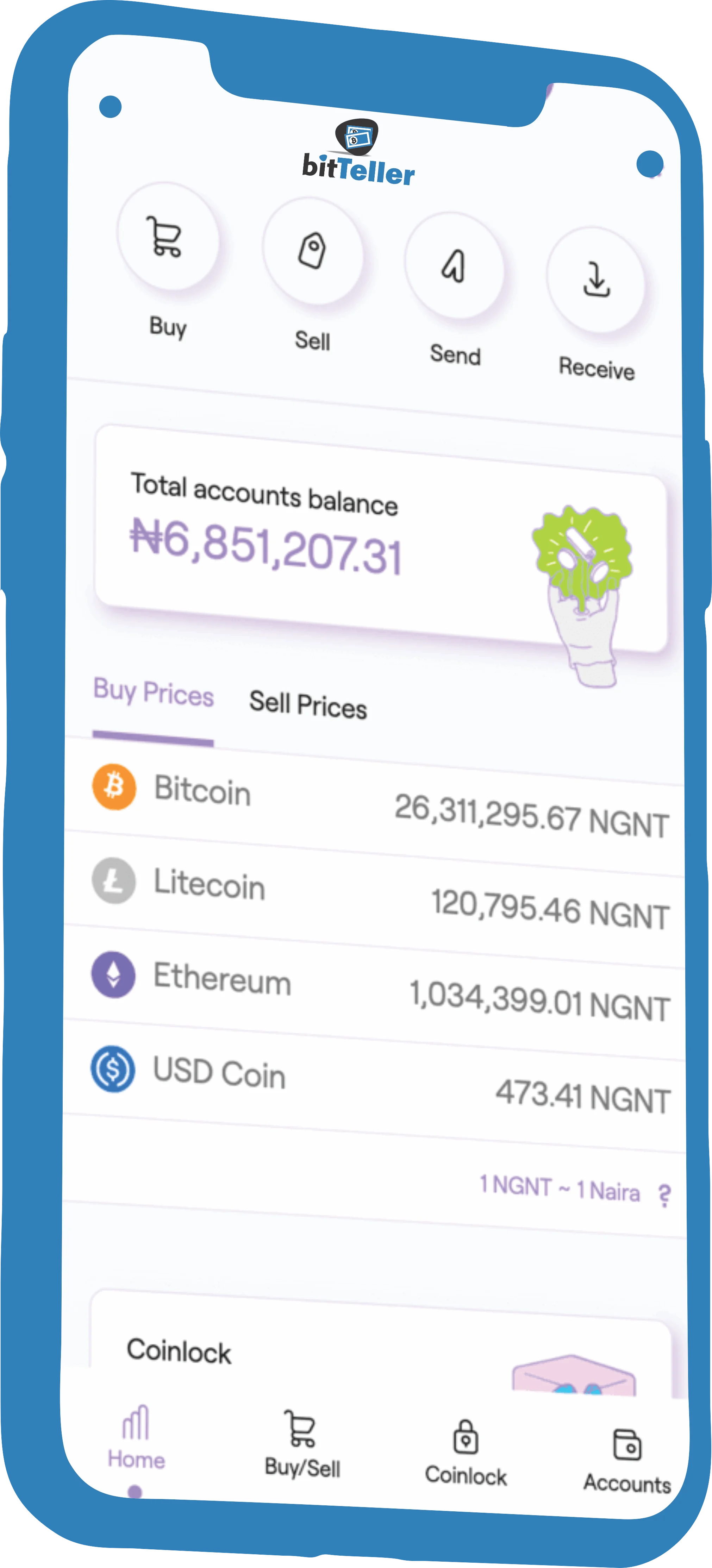 Buycoins mobile app screenshot